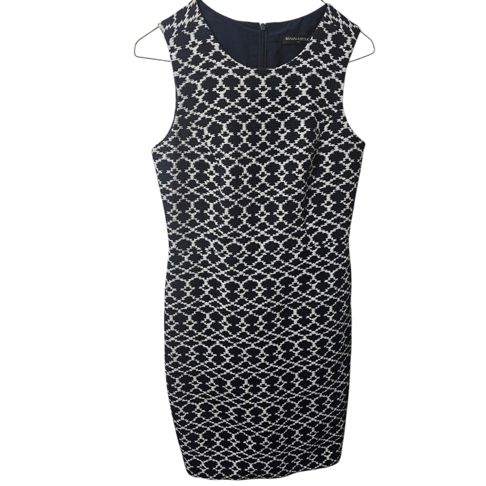 Banana Republic Black and White Sheath Dress Size 0